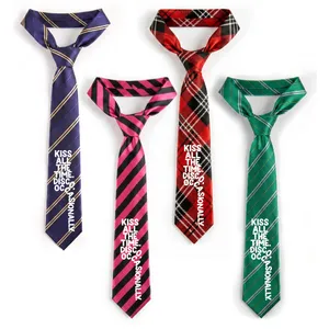 Pop-Inspired Concert Tie | "KISS ALL THE TIME DISCO OCCASSIONALLY" Warped Text Effect Print