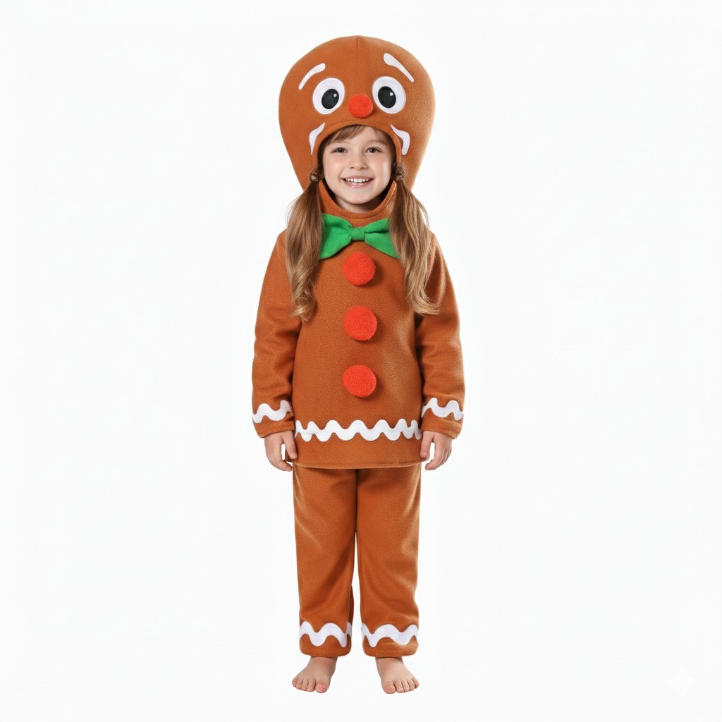 Girls Gingerbread Man Costume