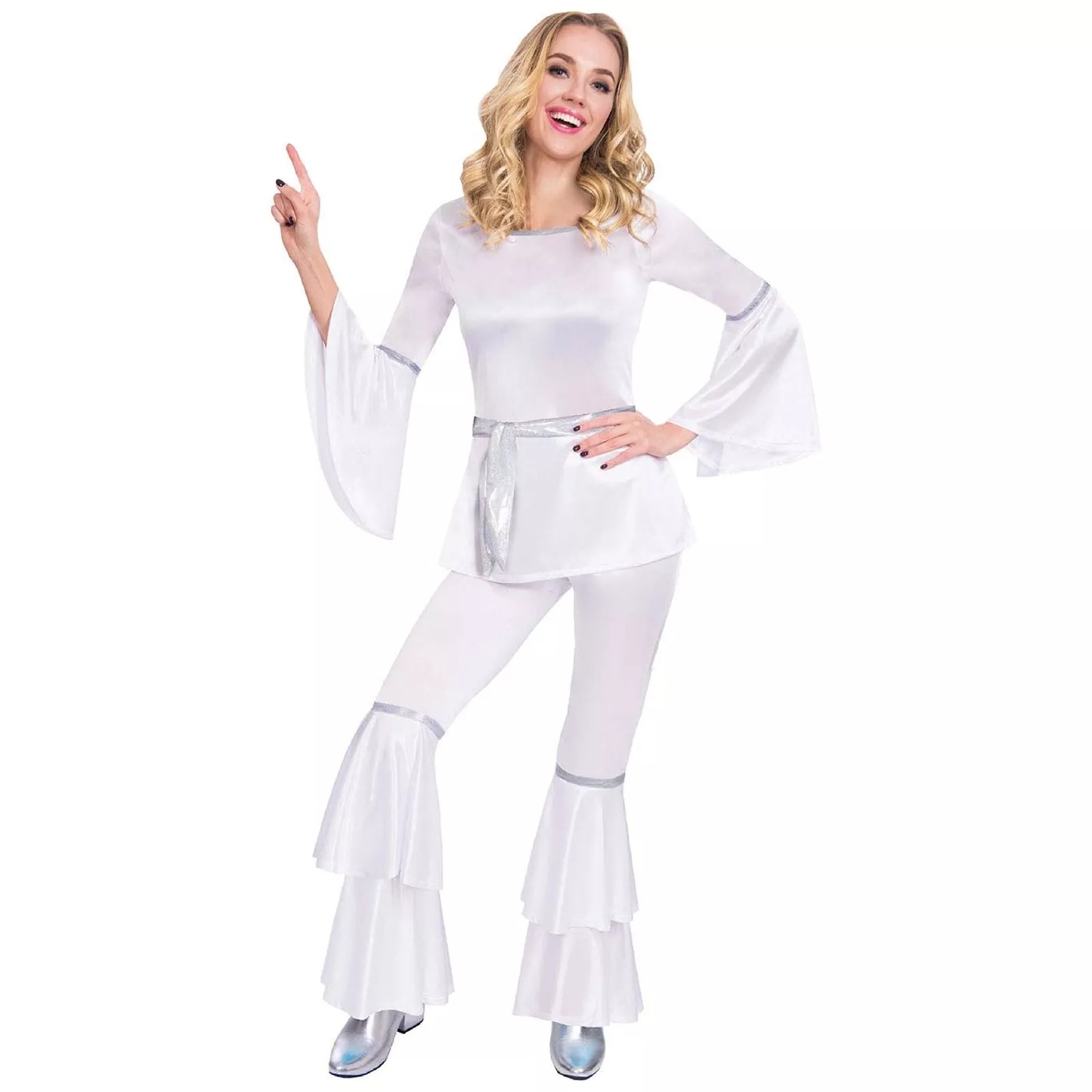 Ladies 1970s Dancing Diva Costume – Disco Fancy Dress Women's Outfit for Queen Vibes