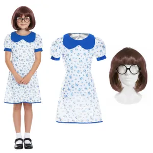 Girls Kind Teacher Costume | 3 Pcs | Dress, Brown Wig & Glasses