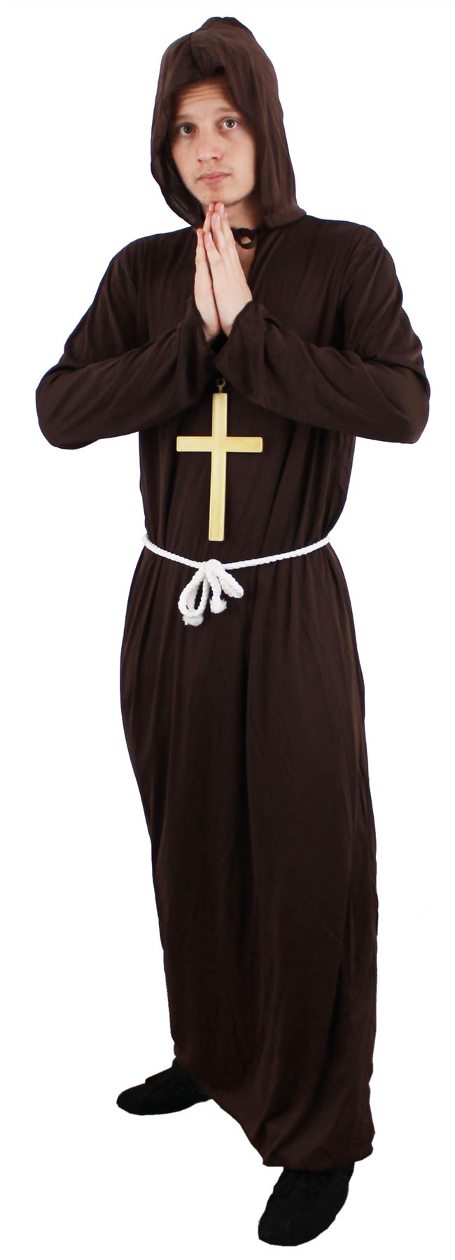 Adults Black Monk Costume with Cross
