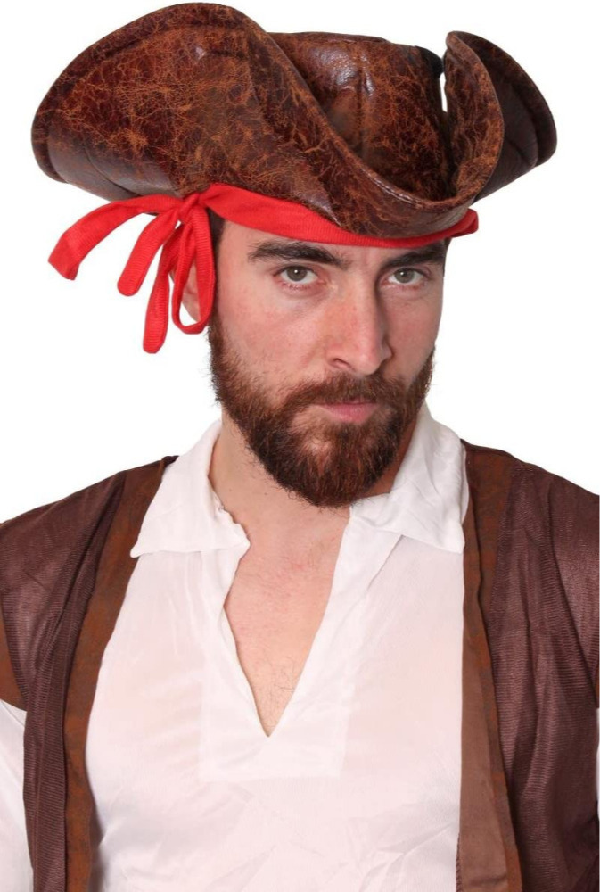 Leather Look Adults Pirate Tricorn Hat