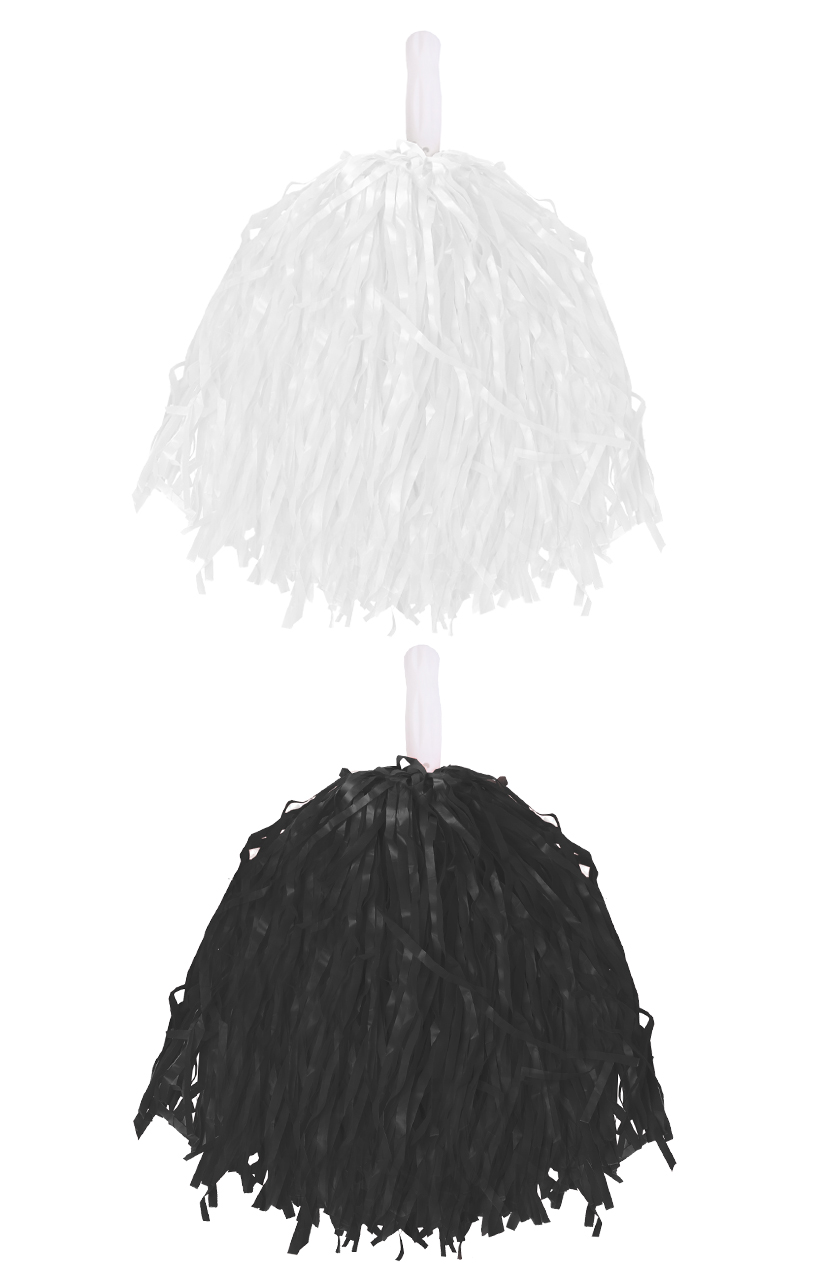 Black & White Lightweight Pom Poms