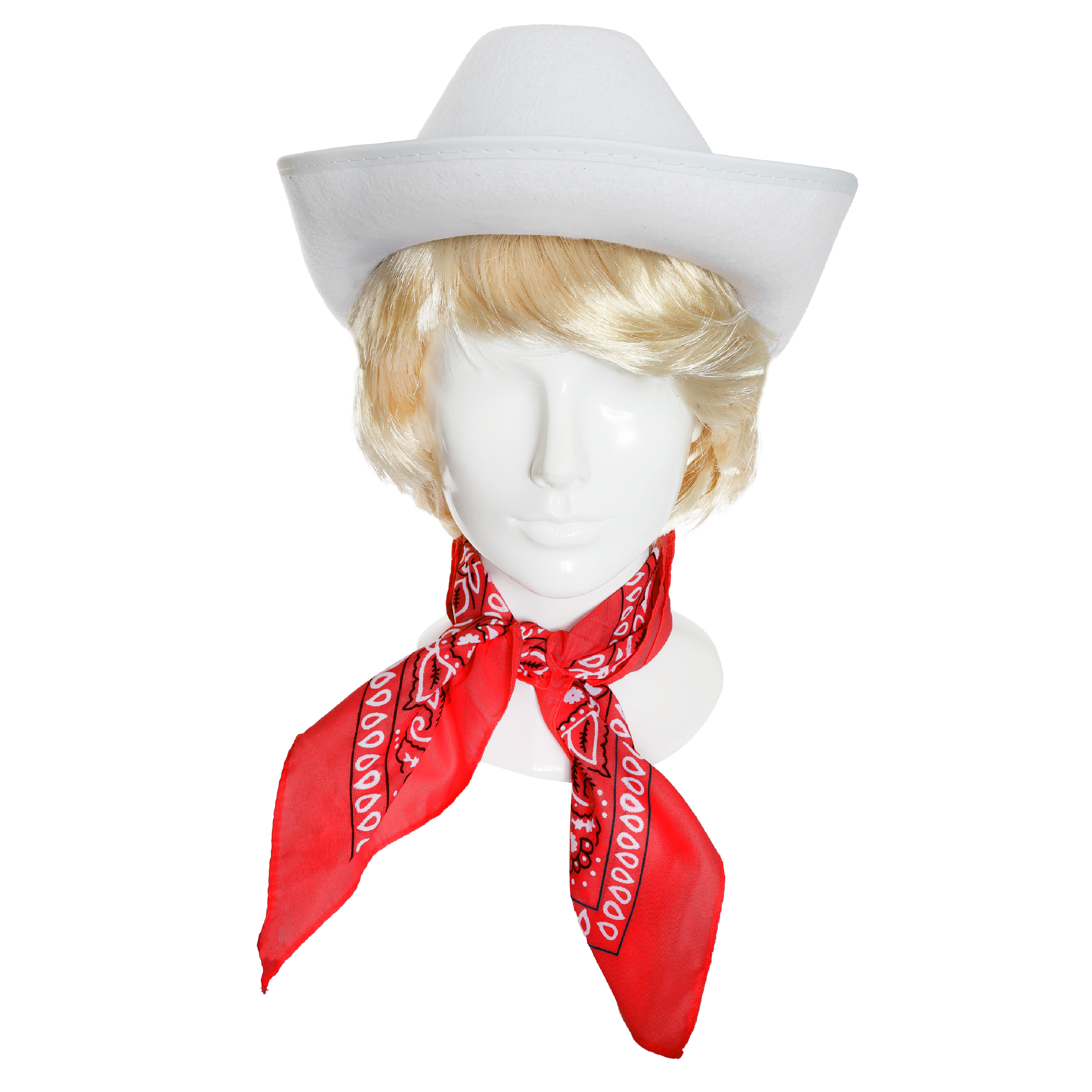 MilkyBar Kid Set - Blonde Wig, Cowboy Hat & Bandana