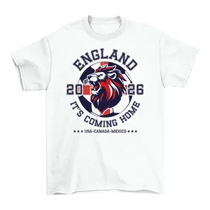 Kids England T-Shirt | Boys & Girls England Lion Print Football Tee | 100% Cotton