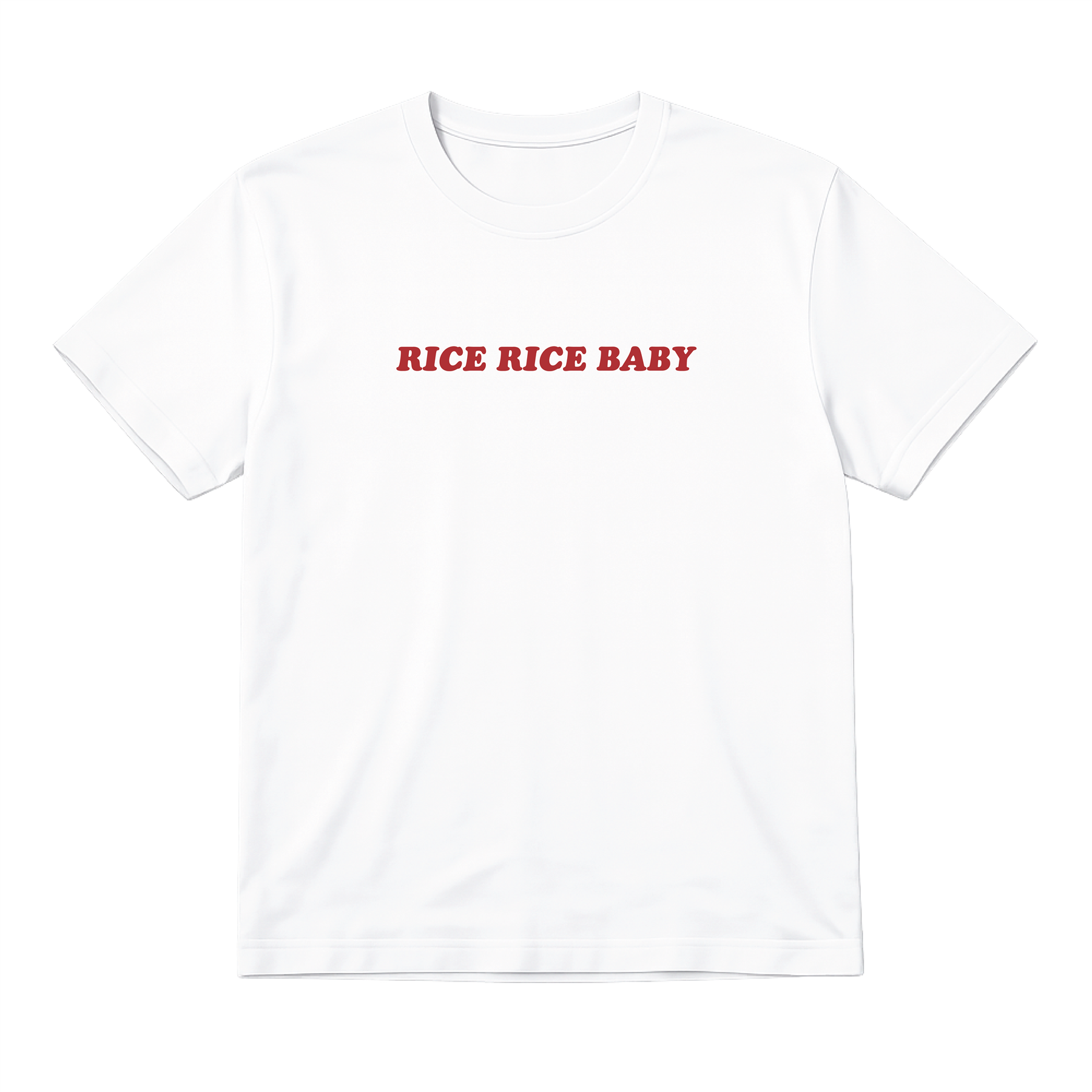 Ladies “Rice, Rice Baby” Regular Tee | Women’s Funny Football Supporter Tee | White Slogan Top