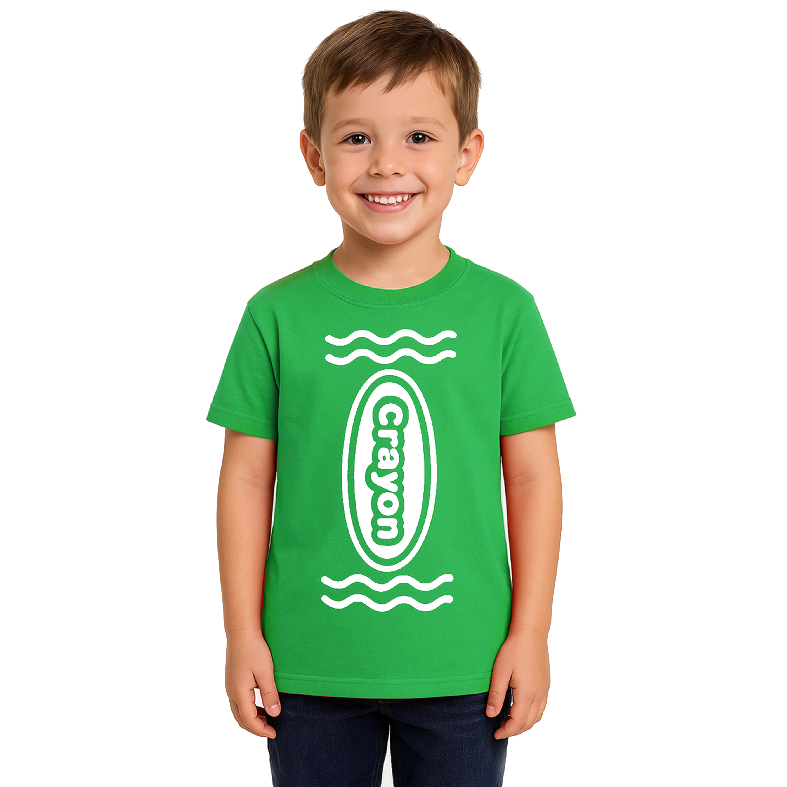 Boy's Green Crayon T-Shirt – Fun Kids Costume Top for Parties, Dress-Up & School Events
