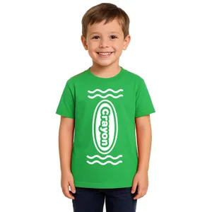 Boy's Green Crayon T-Shirt – Fun Kids Costume Top for Parties, Dress-Up & School Events