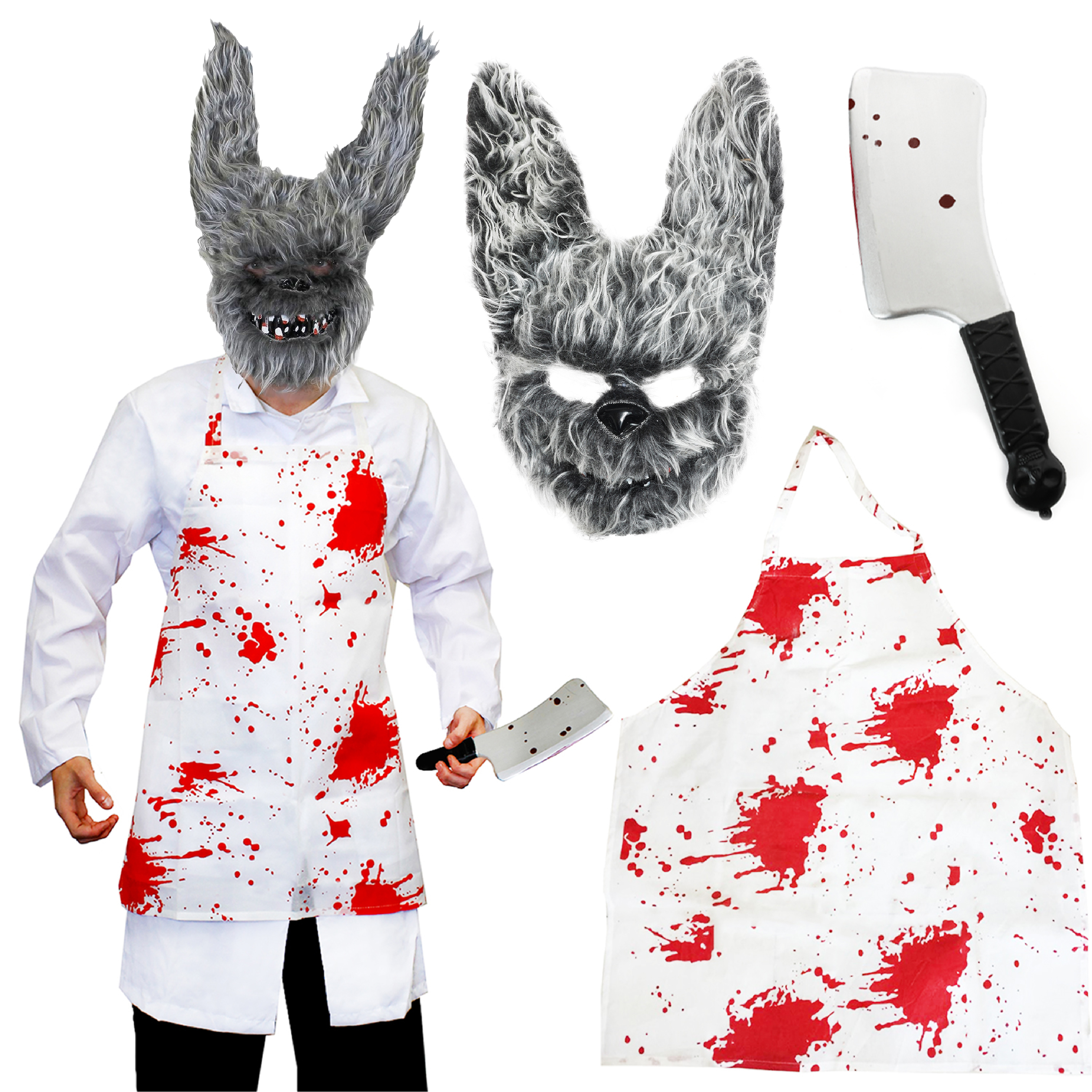Adults Grey Killer Rabbit Costume Set