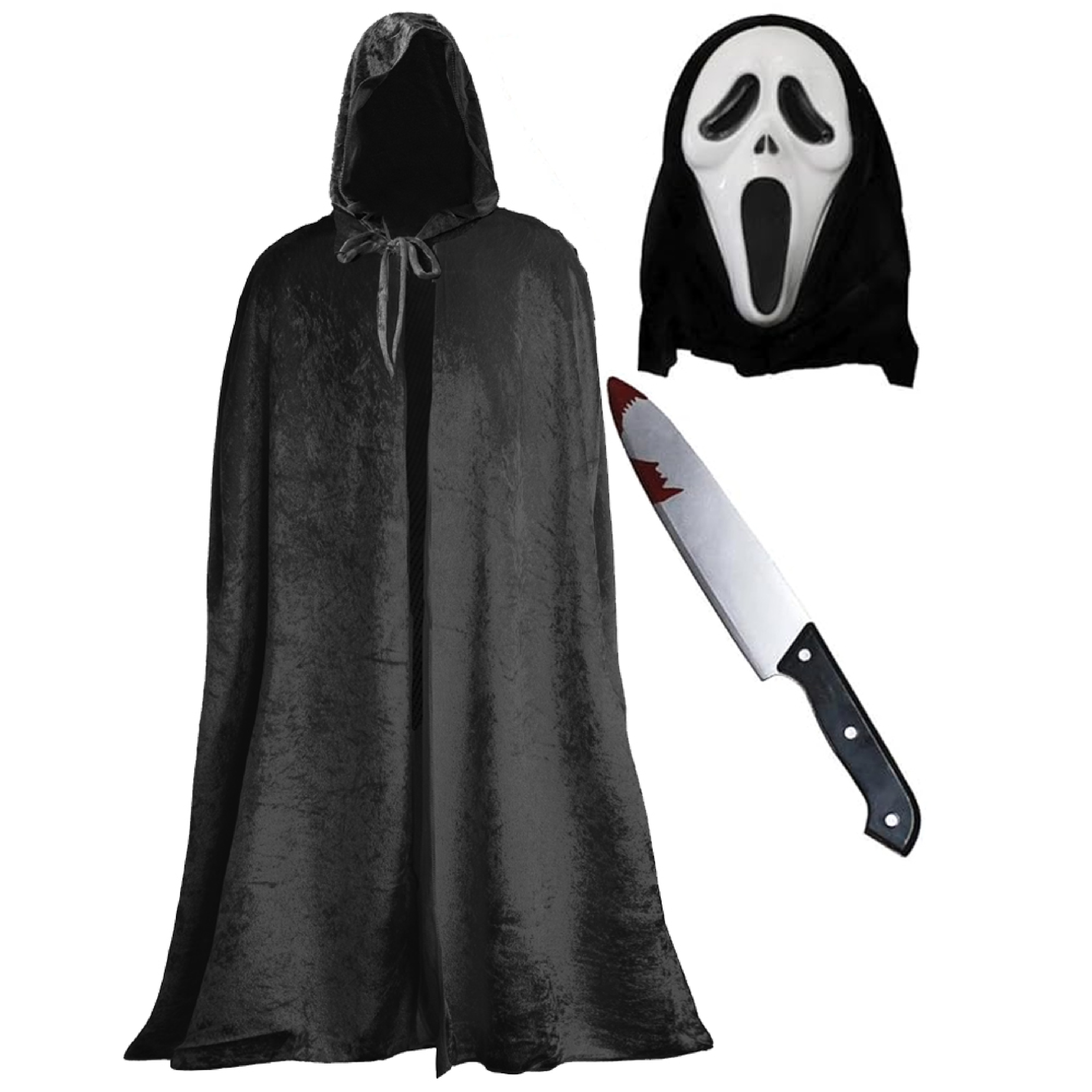 Child's Screamer Costume Set - Cape, Mask & Knife Prop