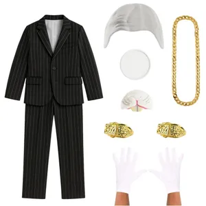 Mens Henchman Rat Costume | 9 Pcs | Blazer, Trousers, Bald Cap, Face Paint, Nose, Rings, Chain & Gloves