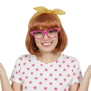 Junie Jones Accessory Set | 3 Pcs | Ginger Bob Wig, Glasses & Orange Bow