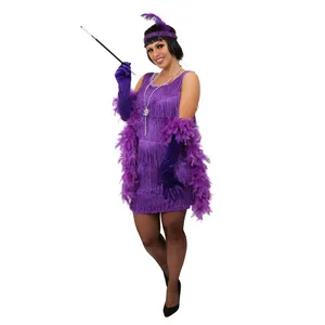 Ladies Deluxe Purple Flapper Dress