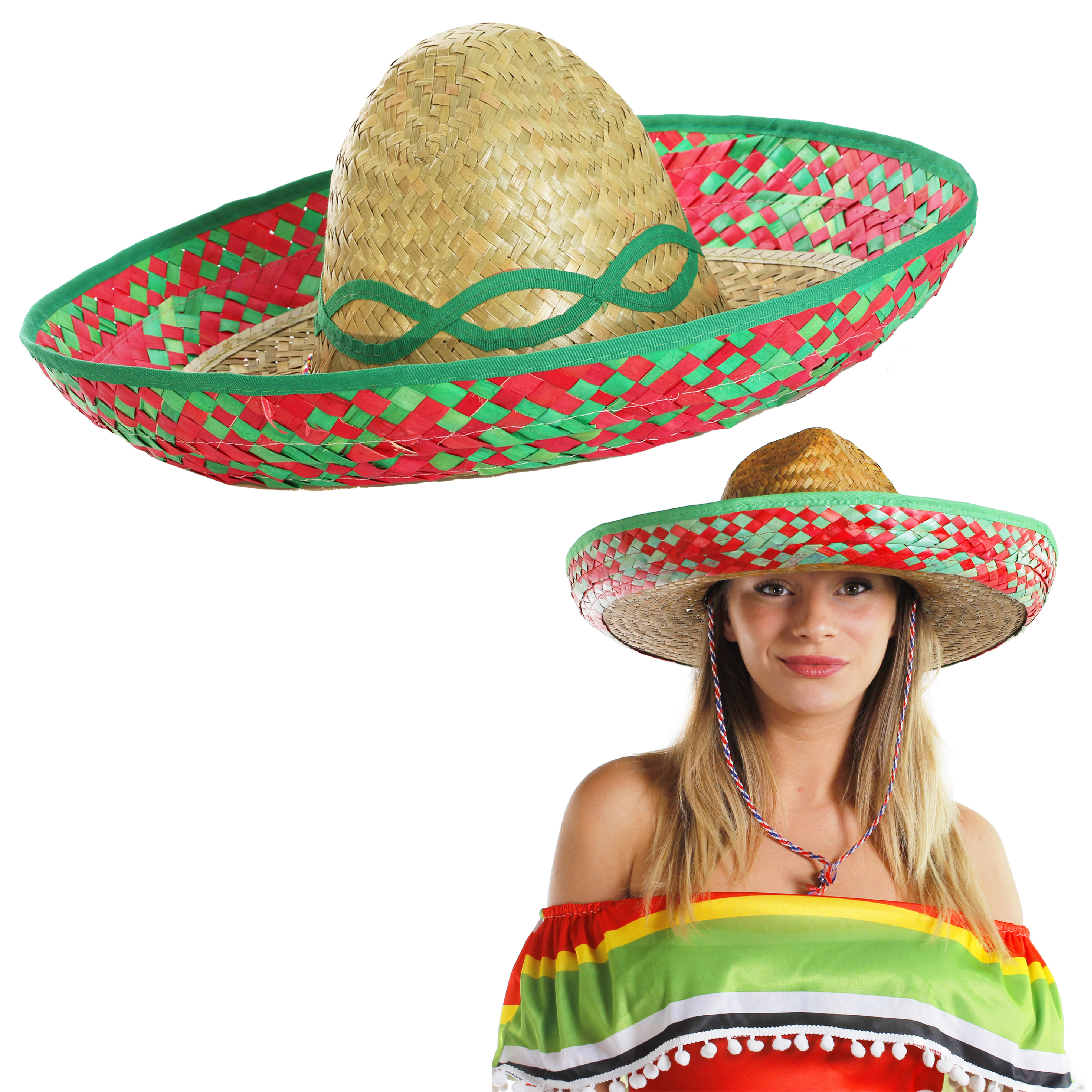 Green Embroidered Sombrero Hat – Perfect for Mexican Parties & Fancy Dress Celebrations