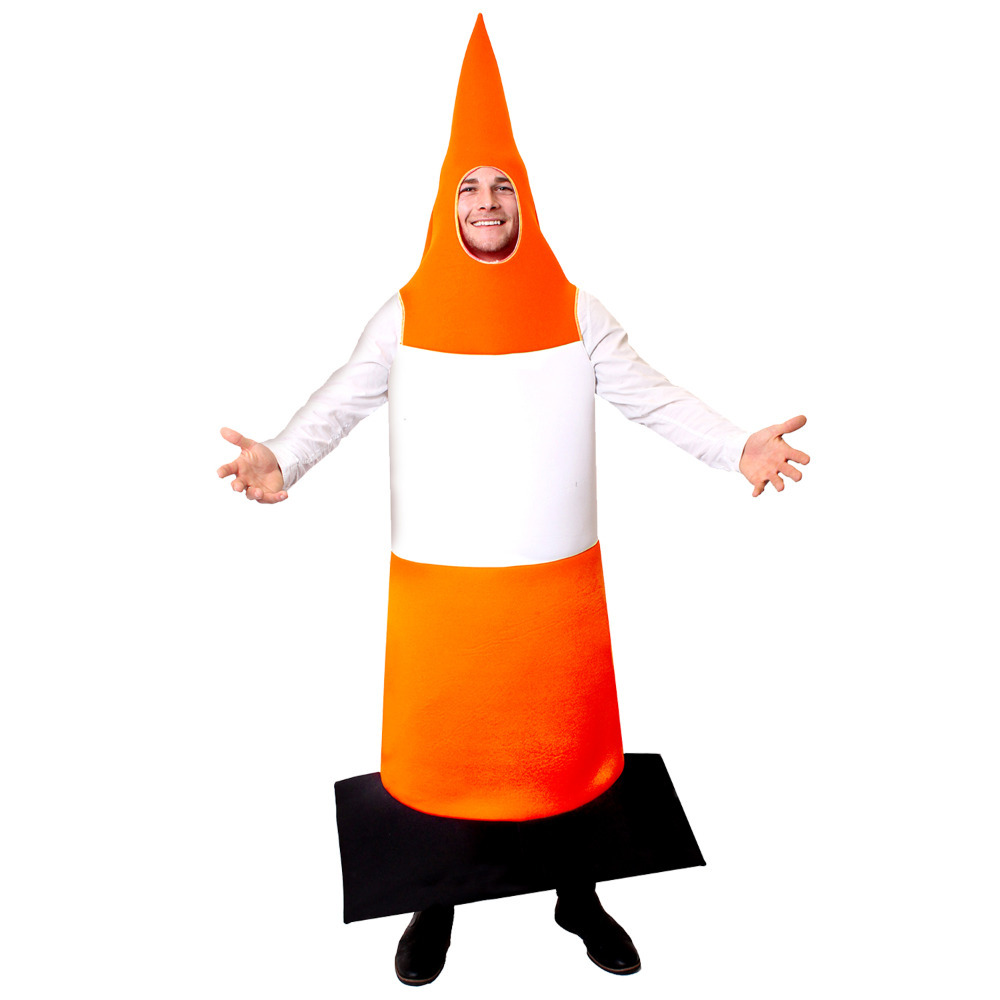 Adults Novelty Traffic Cone Costume – One Size Fits All Fancy Dress