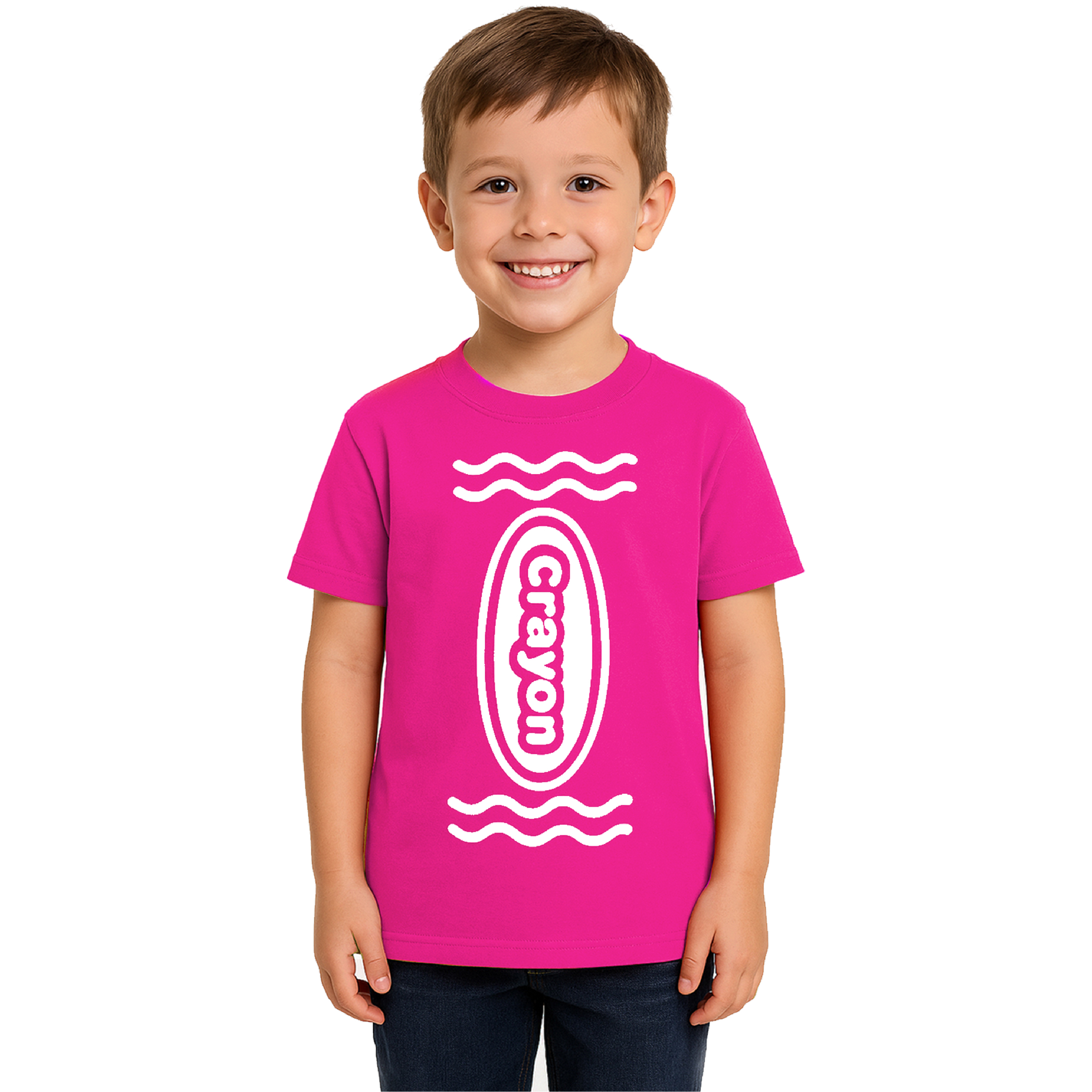 Boy's Pink Crayon T-Shirt – Fun Kids Costume Top for Parties, Dress-Up & School Events