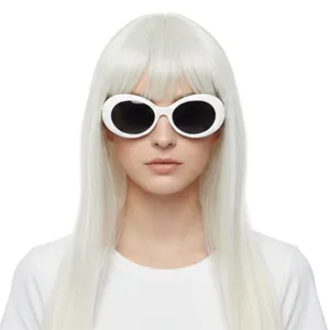 Adults Gaga Accessory Set | 2 Pcs | Blonde Fringe Wig & White Glasses