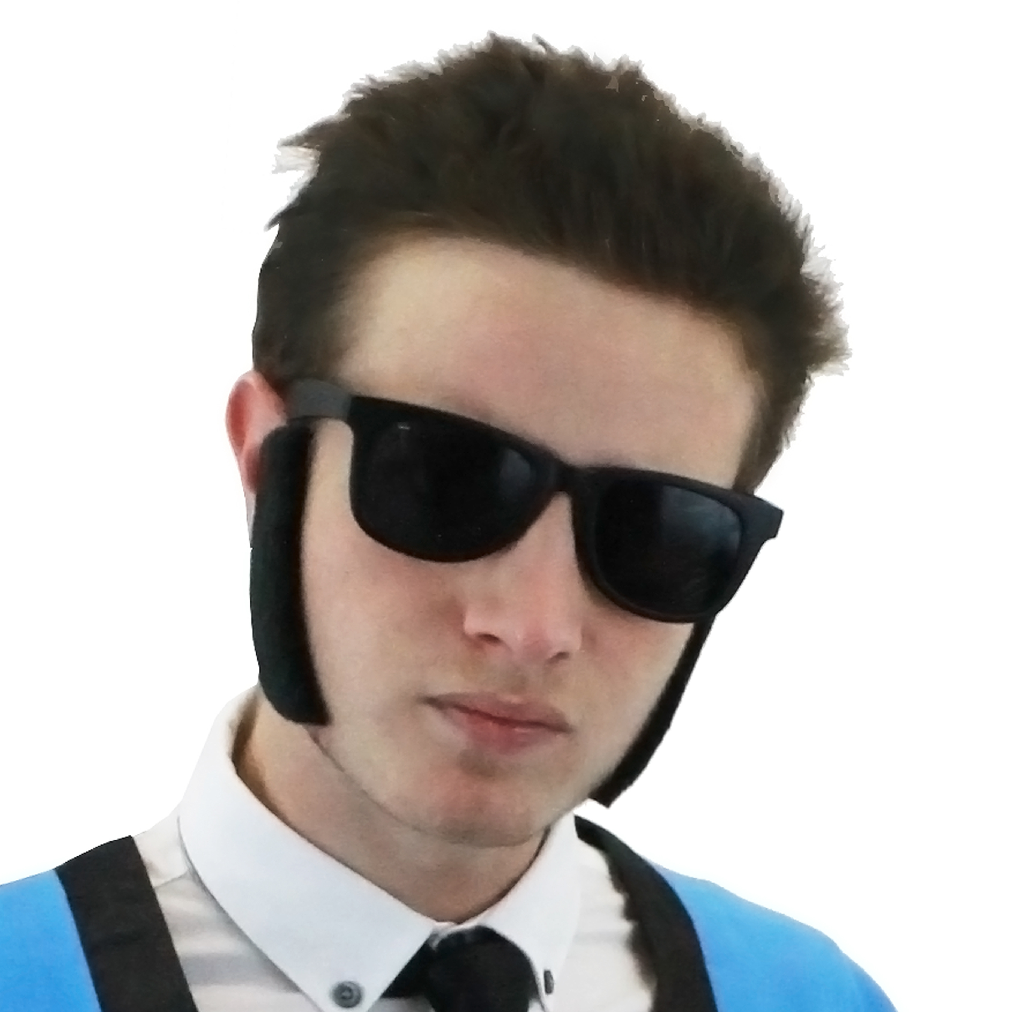 Black Adhesive Sideburns