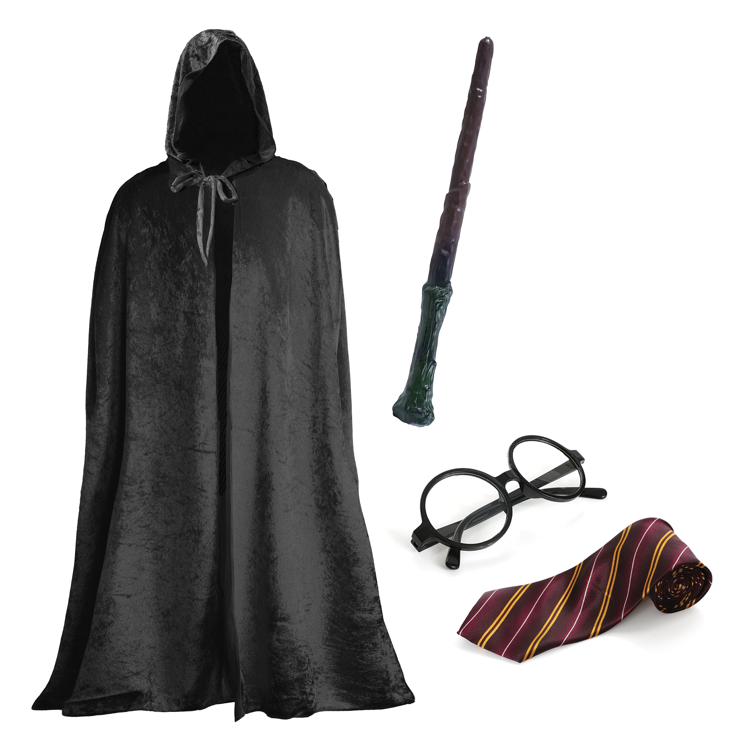Wizard Set - Cape, Tie, Glasses & Wand