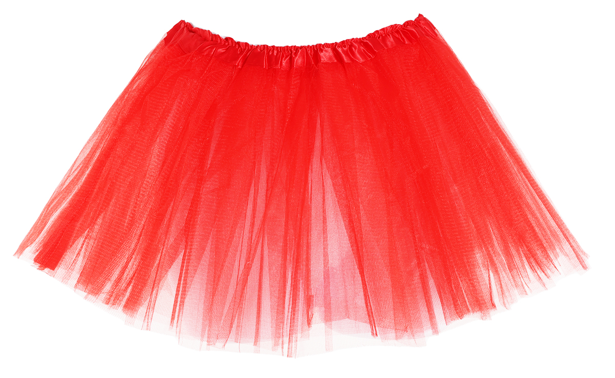 RED TUTU STANDARD SIZE ADULTS 80'S BALLET 26-34" WAIST / 11" LONG