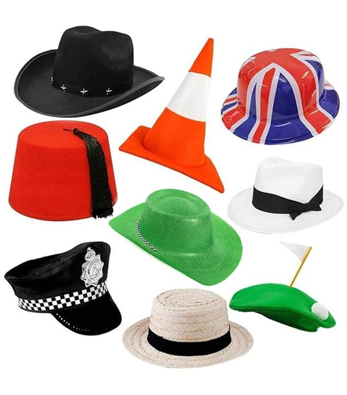 Pack Of 9 Party Photo Booth Prop Hats
