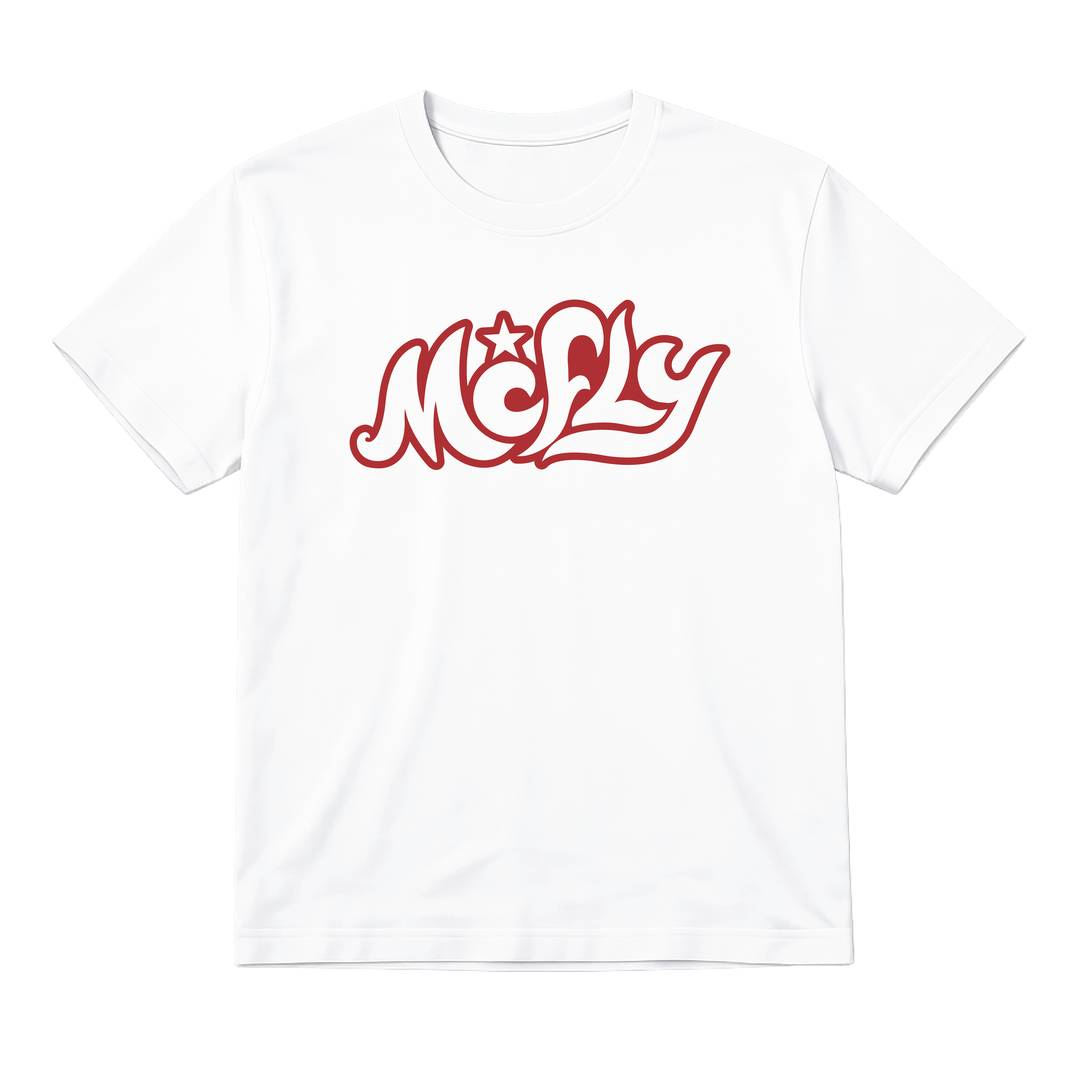 Adults Rock-Inspired Baby Tee | White Graphic T-Shirt | Red Star Print | 100% Cotton