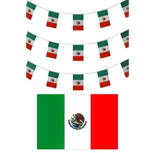 Mexican Flag & Bunting Set | Large 5 x 3ft Flag & 10m/33ft Bunting