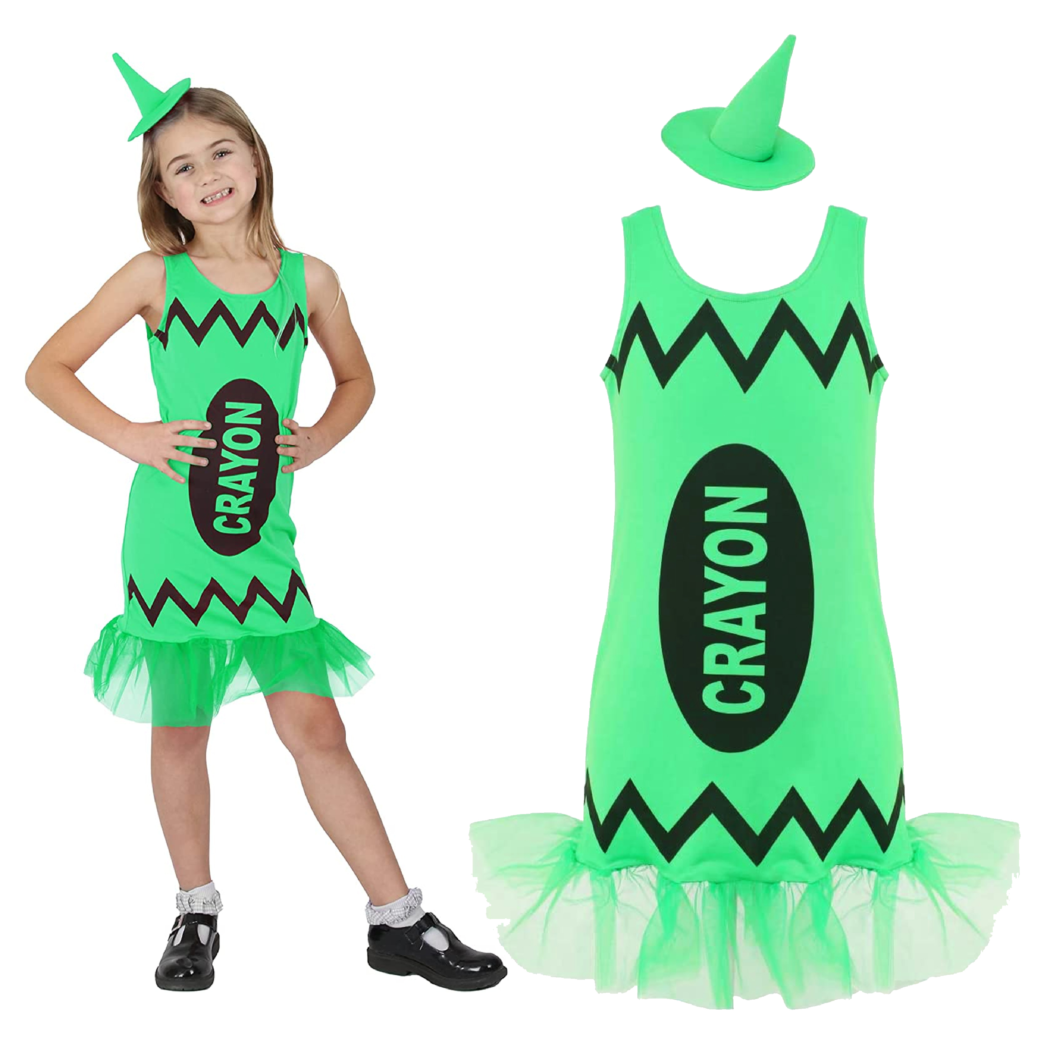 Childrens Green Crayon Costume