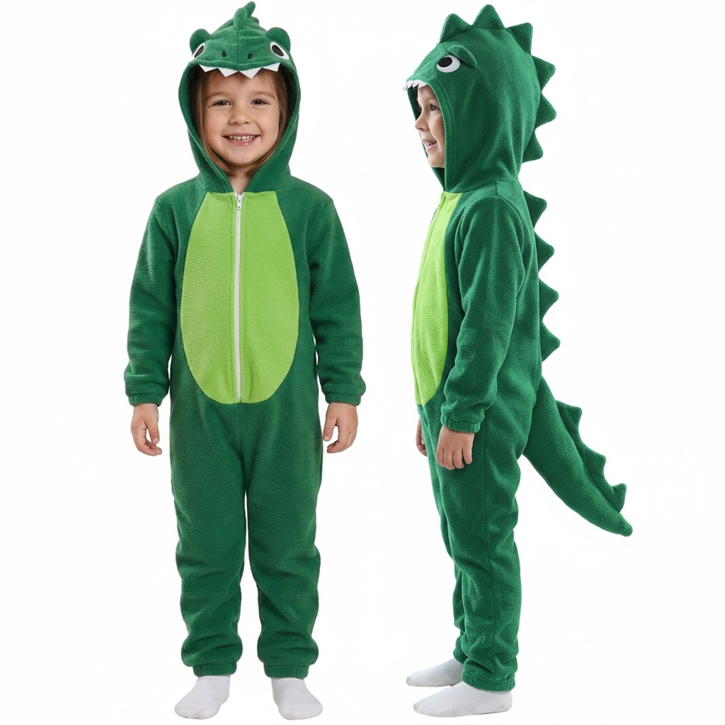 Girls Green Dinosaur Onesie