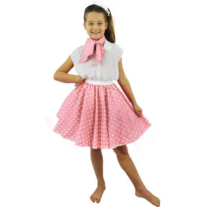 Childs Short Polka Dot Skirt - Pink/White