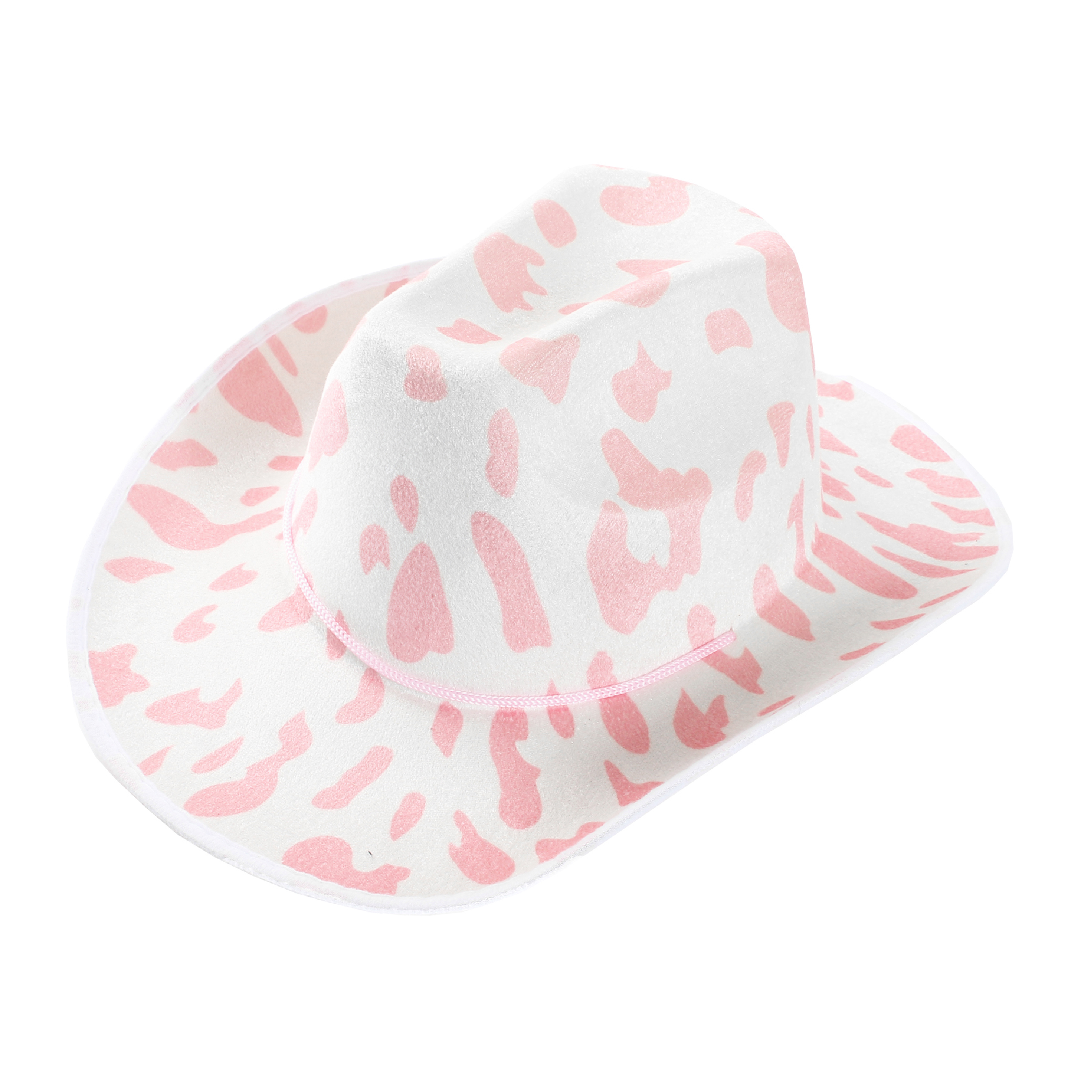 Pink Cowprint Cowboy Hat