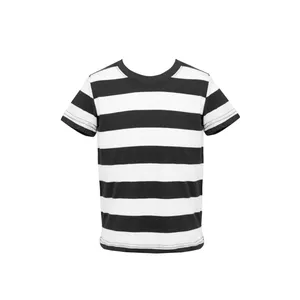 Childs Black and White Striped Short Sleeve Top
