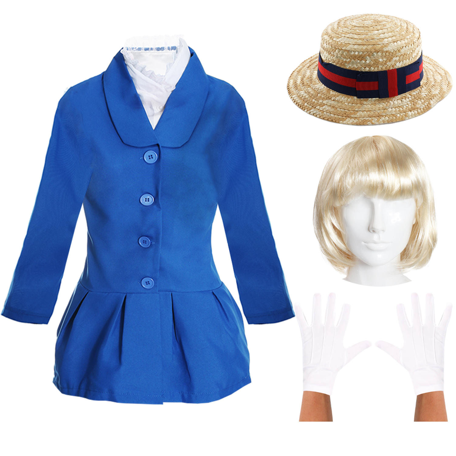 Ladies Tulley Twin Costume | 4 Pcs | Costume, Hat, Wig & Gloves