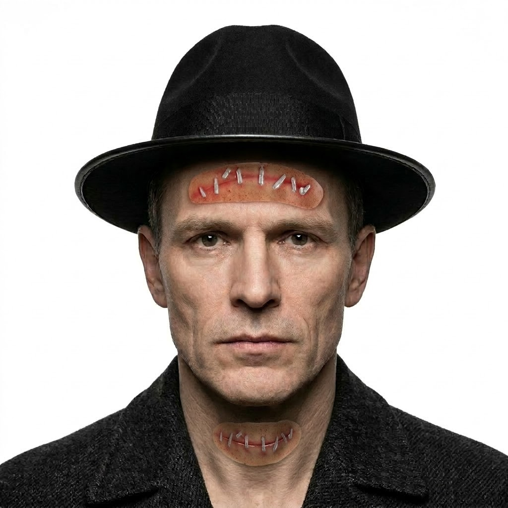 Adults Monster Husband Accessory Set | 2 Pcs | Hat & Scar FX Kit