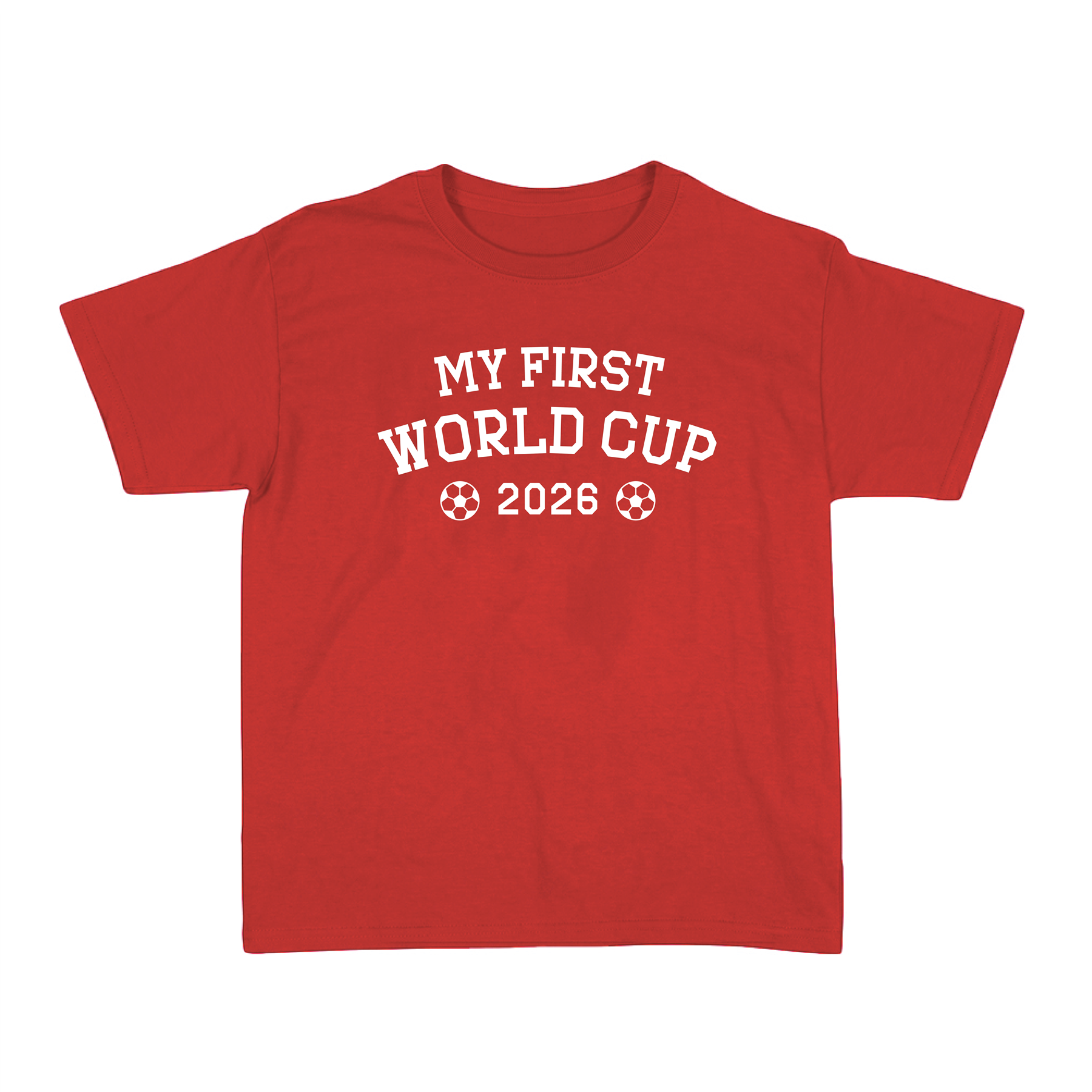 Kids Red Football T-Shirt | Boys & Girls My First Print Football Tee | 100% Cotton