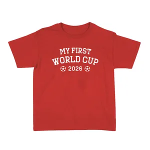 Kids Red Football T-Shirt | Boys & Girls My First Print Football Tee | 100% Cotton