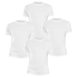 4 Pack White Crew Neck T Shirts