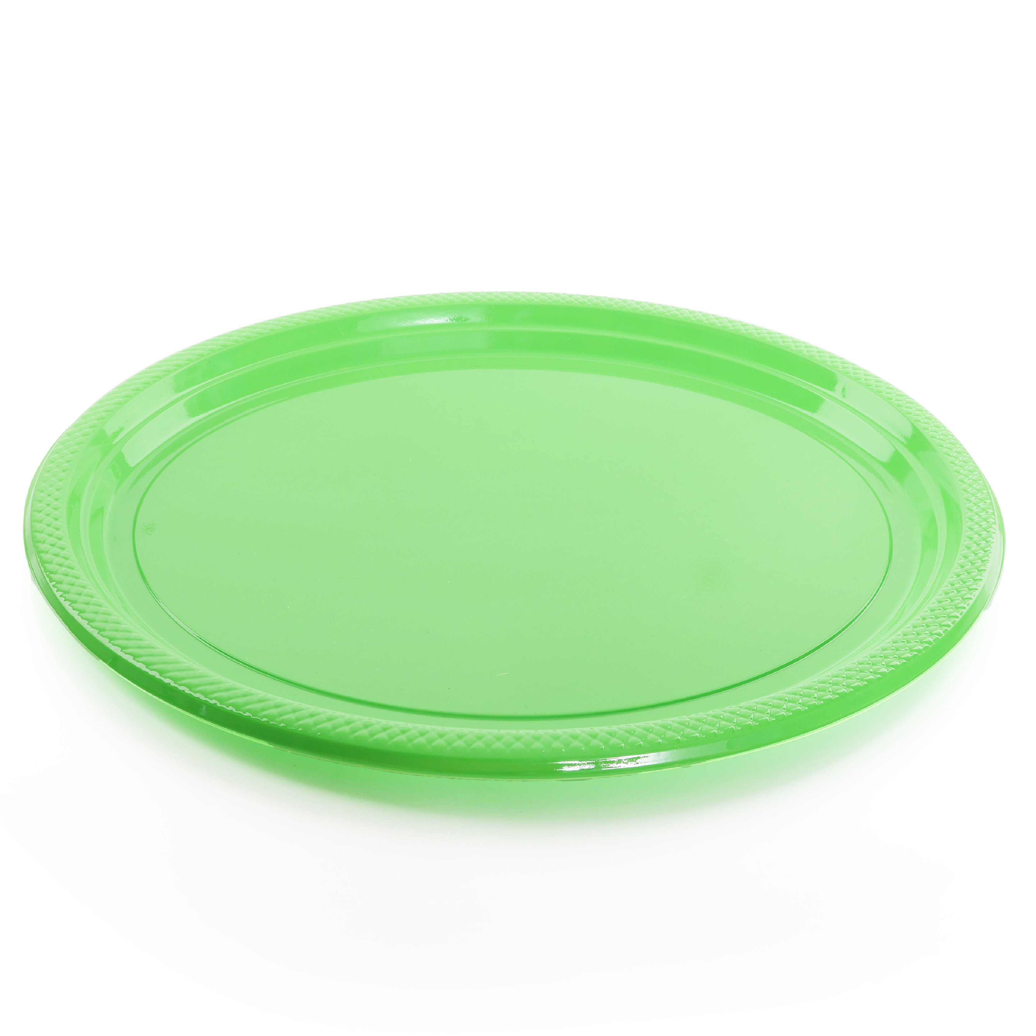 12" Lime Green Oval Plates - Pack of 25