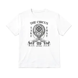 Adults Circus Tour T-Shirt | Unisex White Fan Tee with Elephant Print