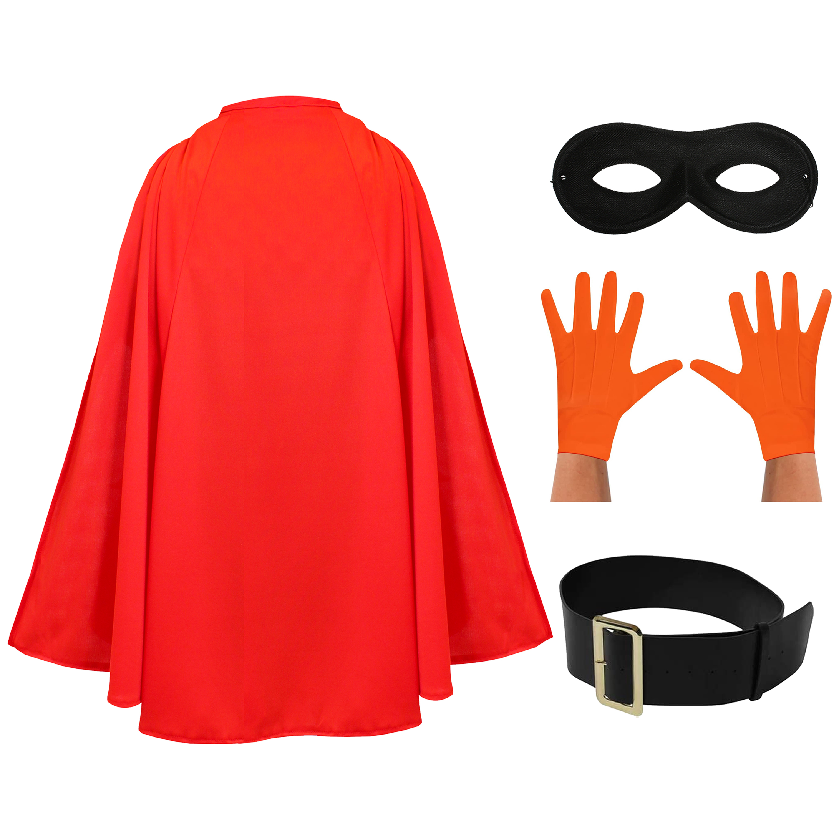 Adults Super Potato Costume Hero Set - Belt, Black Mask & Gloves