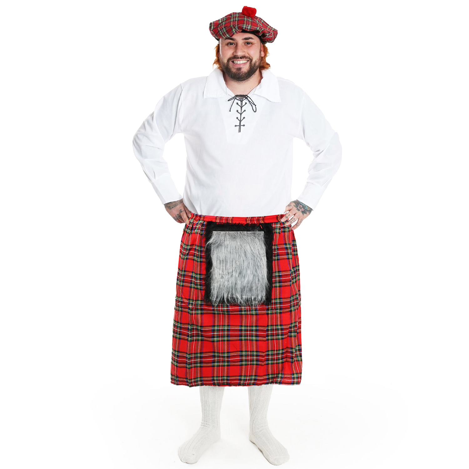 Scottish Tartan Kilt and White Shirt