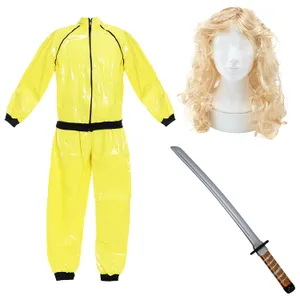 Adults Yellow Revenge Assassin Costume | 4 Pcs | Jacket, Trousers, Wig & Sword