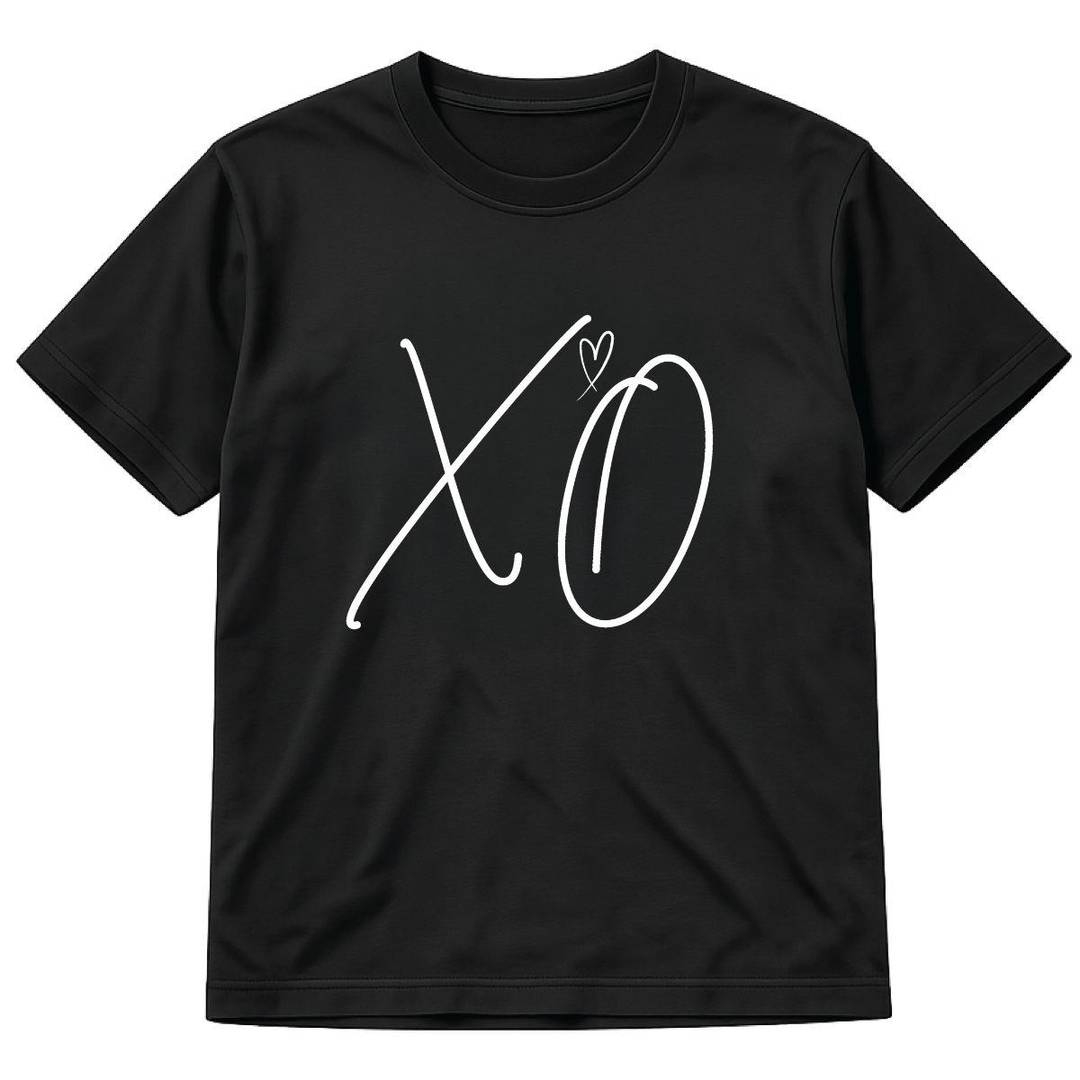 Adults R&B-Inspired T-Shirt | Black Graphic Concert Tee | XO Print | 100% Cotton