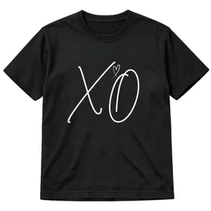 Adults R&B-Inspired T-Shirt | Black Graphic Concert Tee | XO Print | 100% Cotton
