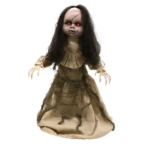 Animatronic Large Doll in Beige Dress 82cm 32" Halloween Decoration