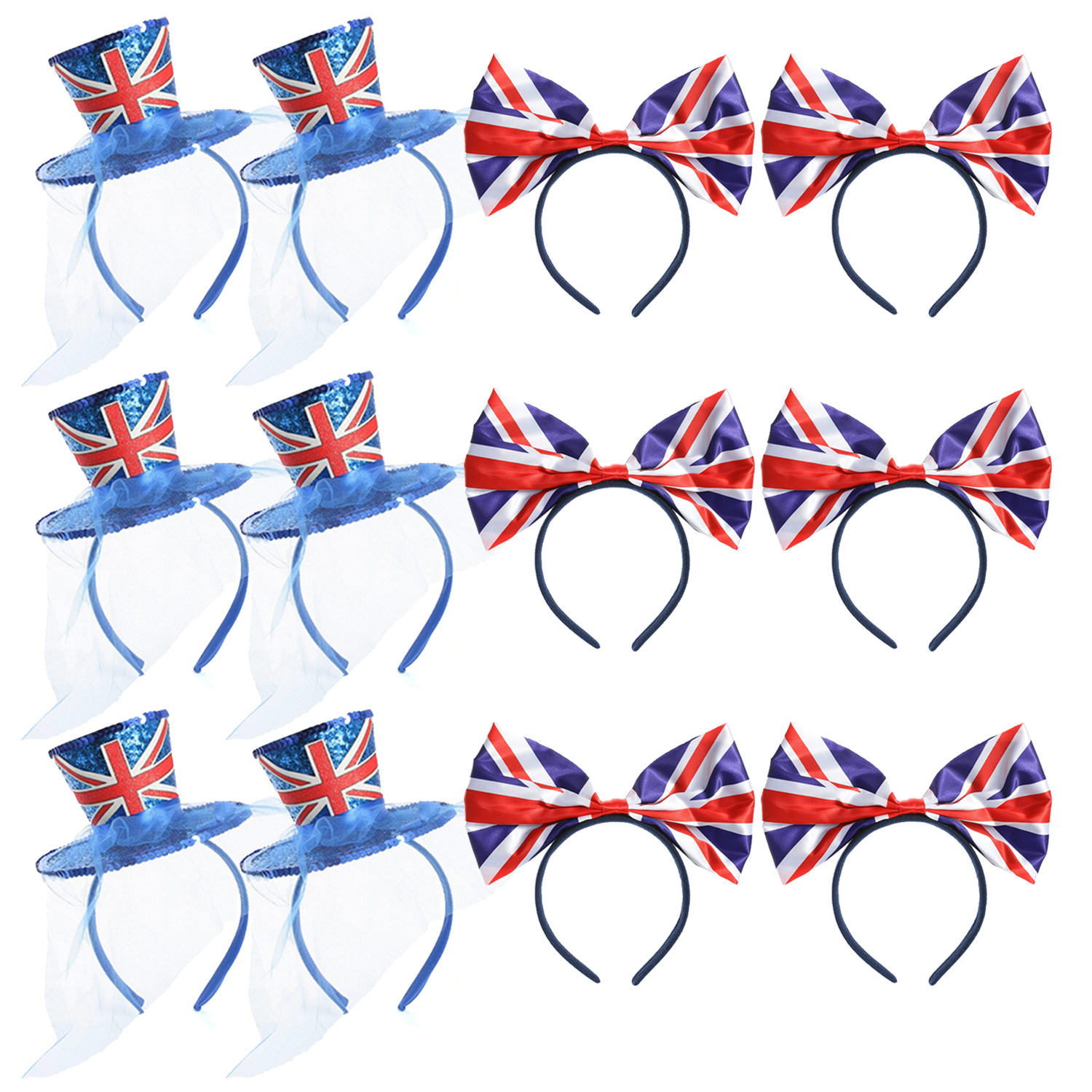 Union Jack Print Mini Fascinatiors And Headband Multipack