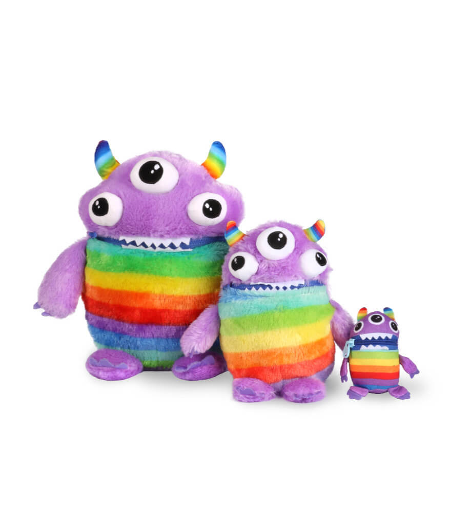Zipper Full Worry Yummy Monster 3 Pack - Clip, Medium and Large