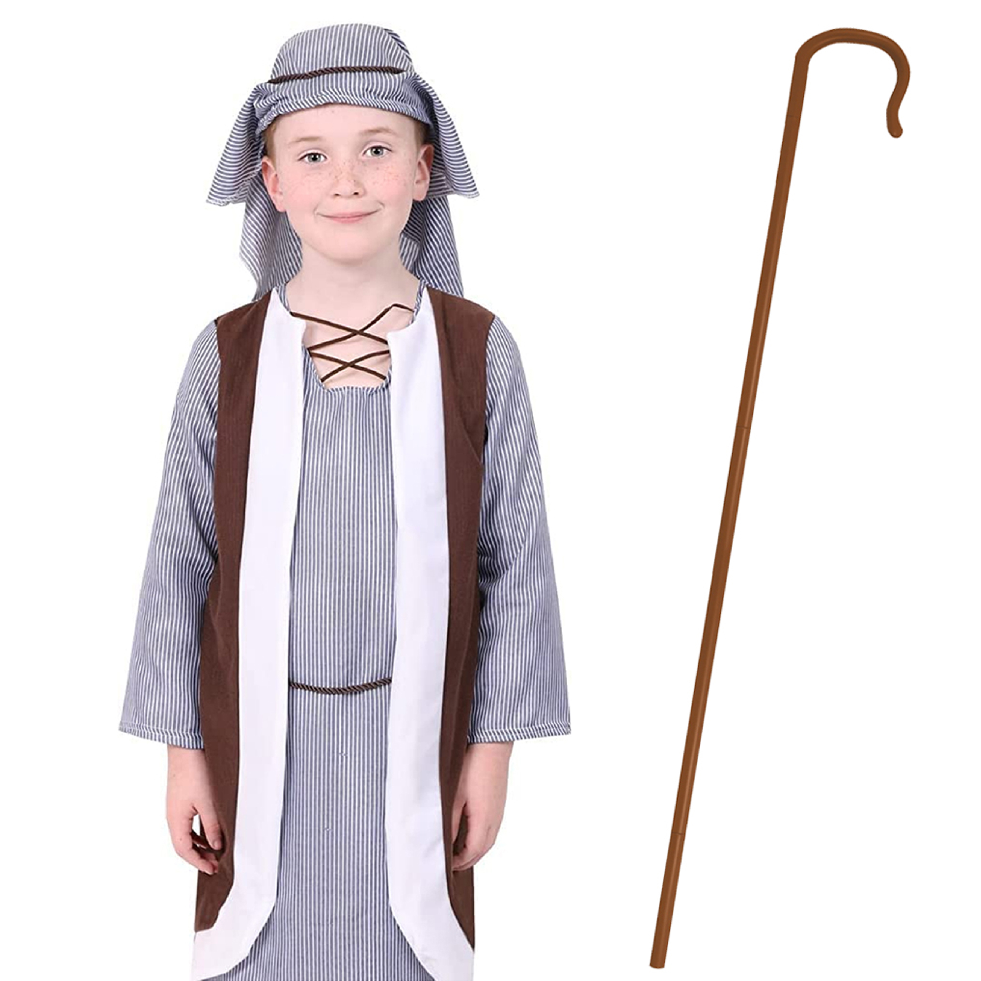 Child’s Nativity Joseph Costume With Crook
