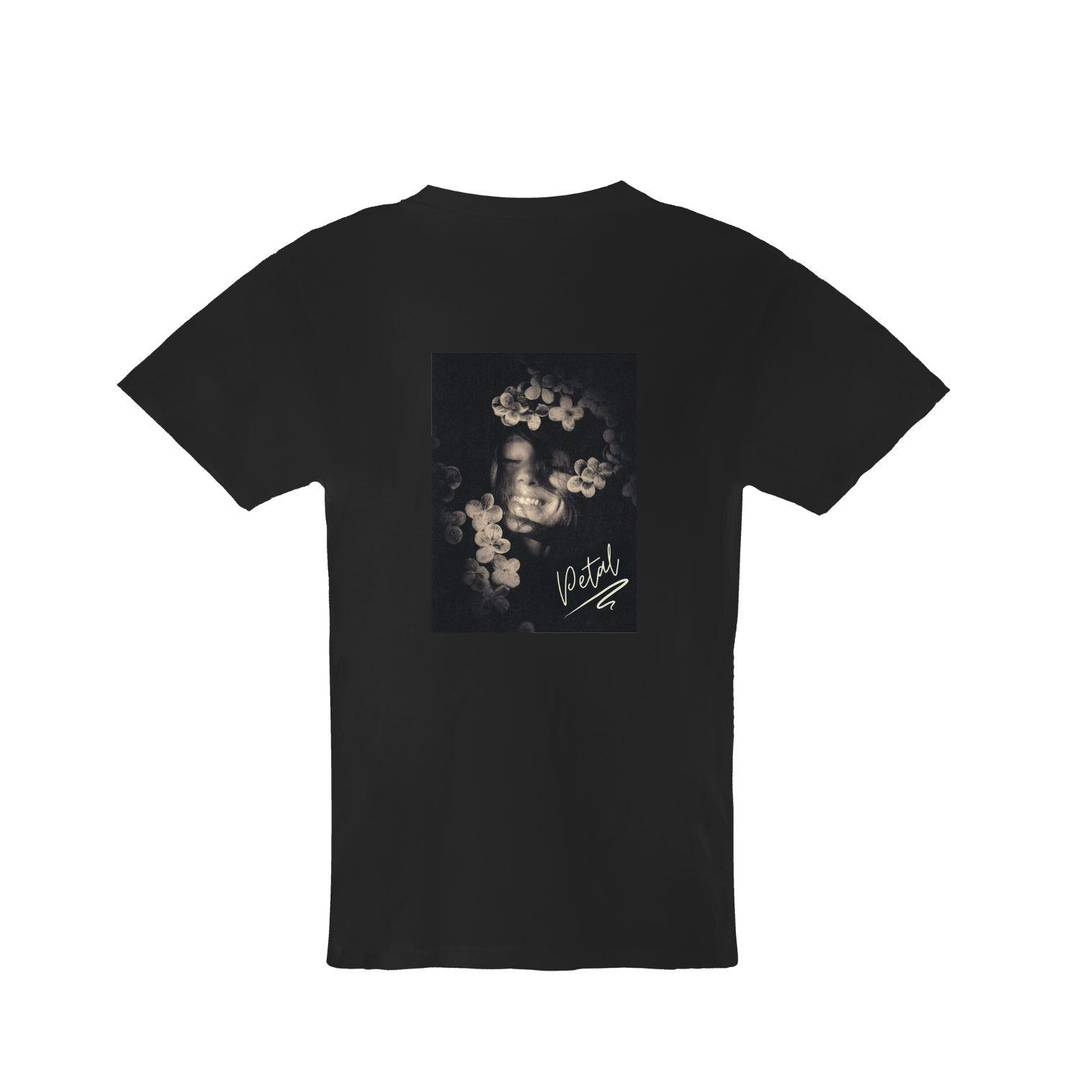 Adults Pop-Inspired Concert T-Shirt | Black Regular Tee | Petal Print