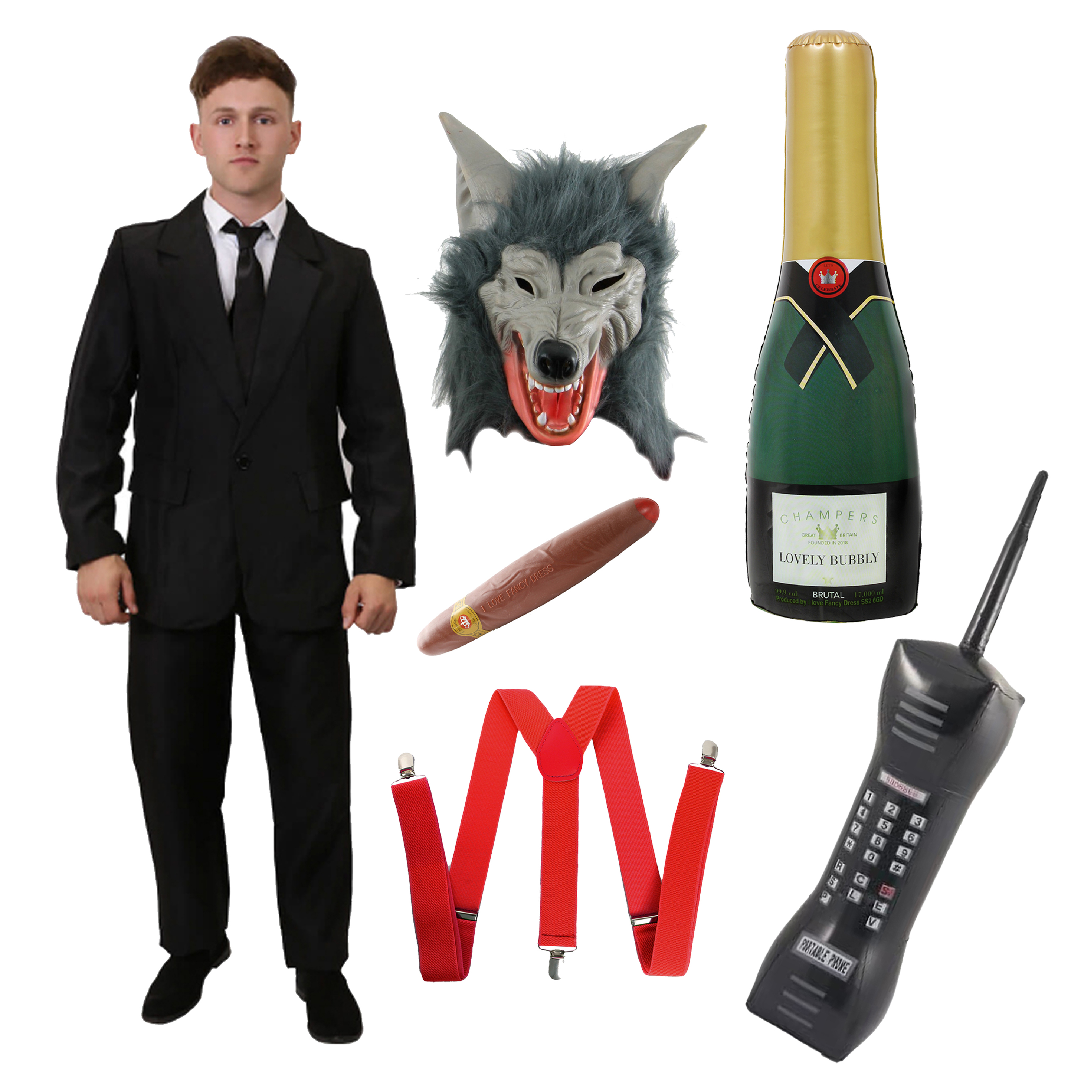 Adults Wolf Of Wall Street 6 Piece Costume Set